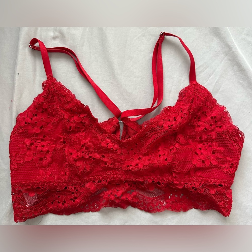 Red Lace Crop Top